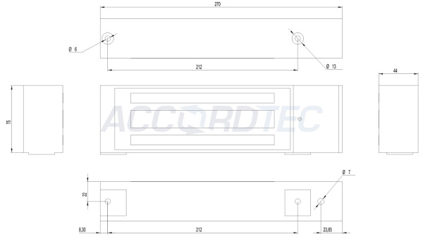 ML-194K-2 без электроники Электромагнитный замок ACCORDTEC, 500 кг, накладной
